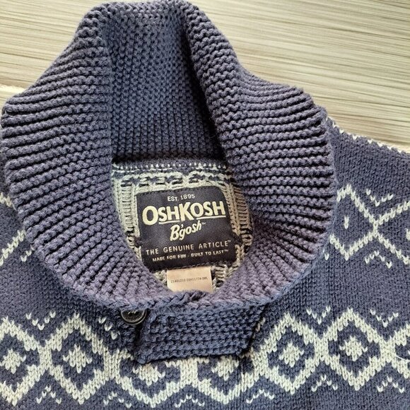 OshKosh B'Gosh Baby Boys Size 3T Lot Of 2 Sweater And Vest Wool Cotton Blend... - Picture 2 of 10